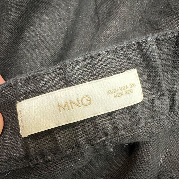 Mango Linen Elegant Black Wrap Skirt Sz 3XL - Picture 3 of 4